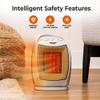 Comfort Zone Oscillating Indoor Space Heater, Portable, Ceramic, Electric, Energy-Efficient, Adjustable Thermostat, Tip-Over Switch, Overheat Protection, Ideal for Home, Bedroom, Office, 1500W, CZ449E view 2