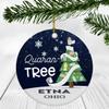 Quarantine Christmas Ornament 2022 - Funny Xmas Ornament Quaran Tree With Custom Name Etna Ohio Ornament - Holiday Social Distancing Ornaments 3" Plastic view 1