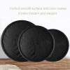 Gloglow Wood Large Black Round Tea Tray, Serving Tray for Food and Drink, 24cm view 3