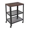YELITE Industrial Serving Cart, 3-Tier Kitchen Utility Cart on Wheels with Storage for Living Room, Open Wood Bookshelf, Wood Look Accent Furniture with Metal Frame view 1