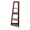 5 Tier Corner Shelf Stand Wood, Corner Wall Shelf Home Furniture, Minimalist Style Bookshelf, Brown view 4