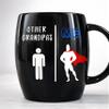 16 oz Funny Grandpa Coffee Mug Other Grandpas vs Me Superhero Design Double-Sided Ceramic Mug Gift for Grandpa, Dad, or Grandfather Microwave & Dishwasher Safe view 2