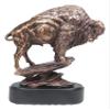 Ebros Buffalo Jump Wild American Bison On Cliff Edge Statue in Bronze Electroplated Finish Resin with Trophy Base Western Rustic Decor Bulls Buffaloes Figurine view 1