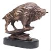 Ebros Buffalo Jump Wild American Bison On Cliff Edge Statue in Bronze Electroplated Finish Resin with Trophy Base Western Rustic Decor Bulls Buffaloes Figurine view 3