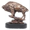 Ebros Buffalo Jump Wild American Bison On Cliff Edge Statue in Bronze Electroplated Finish Resin with Trophy Base Western Rustic Decor Bulls Buffaloes Figurine view 4