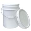 ePackageSupply White 5-Gallon Bucket with Lid | Made in USA | Food Grade | Heavy-Duty Extra Durable Plastic Bucket | Multi-Use Food Grade Buckets with Lids | Easy Stack and Store | BPA Free | 5 Pack view 1
