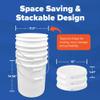 ePackageSupply White 5-Gallon Bucket with Lid | Made in USA | Food Grade | Heavy-Duty Extra Durable Plastic Bucket | Multi-Use Food Grade Buckets with Lids | Easy Stack and Store | BPA Free | 5 Pack view 3