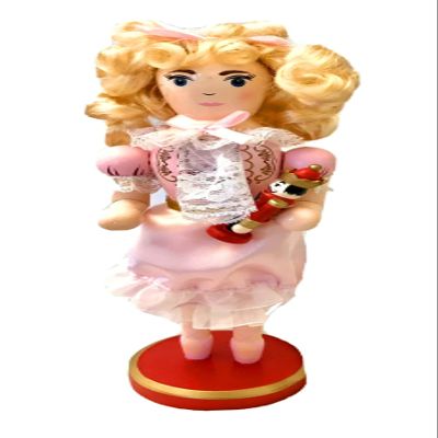 Rue Noel The Nutcracker Ballerina Wooden Nutcracker Christmas Holiday Decor, Medium, Pink