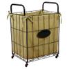 Cabilock 1pc Moveable Iron Storage Basket with Wheels Household Organizer for Sundries Black Container for Bedroom and Bathroom Use view 1