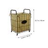 Cabilock 1pc Moveable Iron Storage Basket with Wheels Household Organizer for Sundries Black Container for Bedroom and Bathroom Use view 2