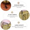 Cabilock 1pc Moveable Iron Storage Basket with Wheels Household Organizer for Sundries Black Container for Bedroom and Bathroom Use view 3
