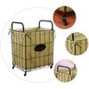 Cabilock 1pc Moveable Iron Storage Basket with Wheels Household Organizer for Sundries Black Container for Bedroom and Bathroom Use view 4