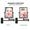 QiMH 3X Magnified Wall Mounted Mirror, Rectangular 8x6 Inch with Extendable Arm | Double-Sided Swivel Bathroom Shaving Vanity Mirror view 3