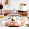 8/10/11 Inch Cake Plate, Rotatable Wooden Dessert Tray Glass Fruit Dust Dome Restaurant Cake Maker Chip & Dip Server (Color : Khaki, Size : 24.624.617.8CM) view 4