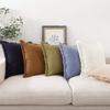 ATLINIA Linen Decorative Throw Pillow Cover 20'' x 20'' Fringed Throw Pillow Cover Pillow Cases Accent Pillows for Bed Brown Pillow Cover view 2