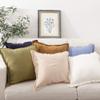 ATLINIA Linen Decorative Throw Pillow Cover 20'' x 20'' Fringed Throw Pillow Cover Pillow Cases Accent Pillows for Bed Brown Pillow Cover view 4