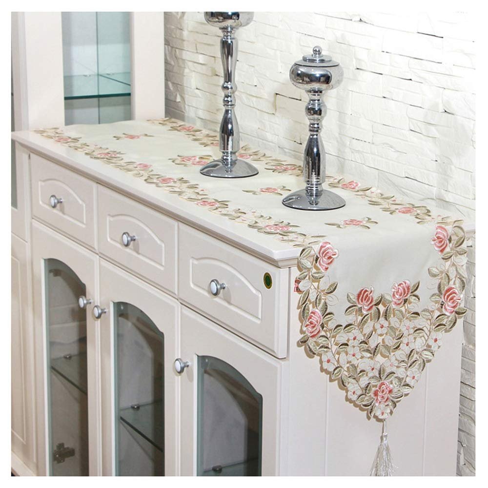 FUFU Table Runners Home DecorNew Embroidered Table Runners with Tassels Embroidery Tablecloth Dining Table Decoration40x176cmfor Home/Office Meeting for Kitchen Table