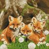 Crystal Art Medium Framed Mounted Wall Art Kit (11.8in x 11.8in) - Fox Cubs - Diamond Painting Kit for ages 8 and up view 1