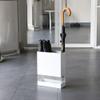Umbrella Racks WXYZ Wrought Iron Umbrella Stand Home Entrance Umbrella Storage Rack, The Middle Compartment Can Store Long and Short Umbrellas 30.5x13x40cm Black and White (Color : White) view 3