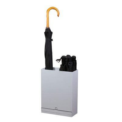 Umbrella Racks WXYZ White Wrought Iron Umbrella Stand Drip Tray Can Be Moved, Home Entrance Hotel Office Storage Rack Multifunctional Umbrella Bucket 30x13x40cm