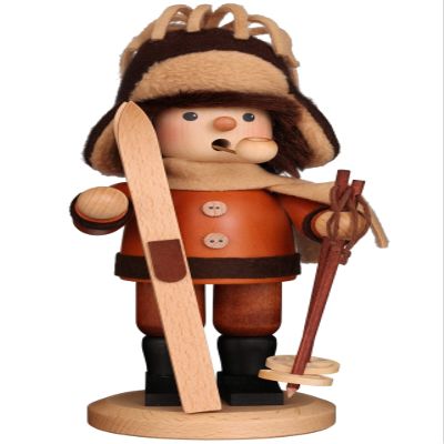 Alexander Taron Christian Ulbricht Decorative Skier (Natural) Smoker - 10.25" H x 4.5" W x 5" D