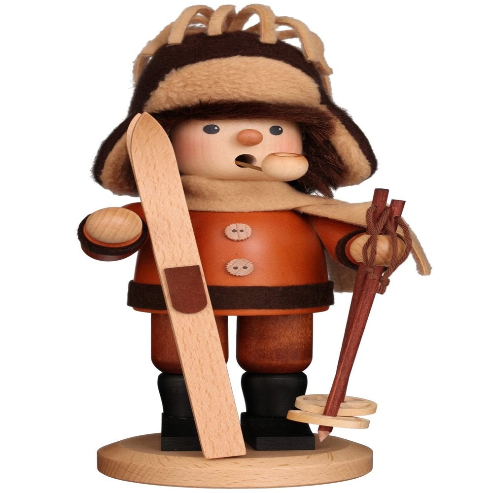 Alexander Taron Christian Ulbricht Decorative Skier (Natural) Smoker - 10.25" H x 4.5" W x 5" D