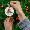 Personalized Name Custom Year Cavapoo White New Years 2027 Decorations Gifts First 2026 Christmas Tree Ornaments Ceramic Circle view 2