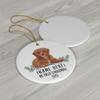 Personalized Name Custom Year Cavapoo White New Years 2027 Decorations Gifts First 2026 Christmas Tree Ornaments Ceramic Circle view 3
