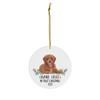 Personalized Name Custom Year Cavapoo White New Years 2027 Decorations Gifts First 2026 Christmas Tree Ornaments Ceramic Circle view 4