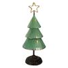 Rustic Christmas Tree with Cutout Star Topper - 17" - Green and Gold Finish view 1