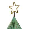 Rustic Christmas Tree with Cutout Star Topper - 17" - Green and Gold Finish view 2
