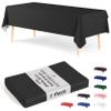 Exquisite Black Vinyl Tablecloths - 54 in. x 108 in. - Pack of 1 Rectangle Tablecloth with Flannel Backing - Plastic, Reusable & Waterproof view 1