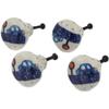 Polmedia Polish Pottery Set of 4 Drawer Pull Knobs 1-1/2 inch - Cars Pattern Handmade in Boleslawiec Poland by Ceramika Artystyczna + Certificate of Authenticity view 1