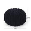 Christopher Knight Home Corisande Modern Knitted Cotton Round Pouf, Dark Blue view 3