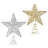 2pcs Christmas Tree Star Topper Golden Silver Glittered Treetop Xmas Tree Decoration for Seasonal Holiday Fireplace Home Window Decor view 1
