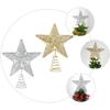 2pcs Christmas Tree Star Topper Golden Silver Glittered Treetop Xmas Tree Decoration for Seasonal Holiday Fireplace Home Window Decor view 2