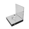 FixtureDisplays Large 3 1/4" (8cm) Polished Faceted Glass Diamond on LED Lighted Mirror Riser Display Platform Glorifier 8x8x8" 21697+21693 view 2