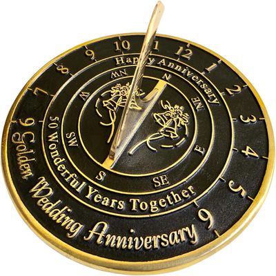 50th Golden Wedding Anniversary Sundial Gift Idea is A Great Present for Him, for Her Or for A Couple to Celebrate 50 Year of Marriage (50th Anniversary) 2022