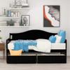 Twin Daybed with 2 Drawers and Armrest, Space-Saving Wooden Sofa Bed for Bedroom Living Room, No Box Spring Needed (Espresso) view 3