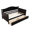 Twin Daybed with 2 Drawers and Armrest, Space-Saving Wooden Sofa Bed for Bedroom Living Room, No Box Spring Needed (Espresso) view 4