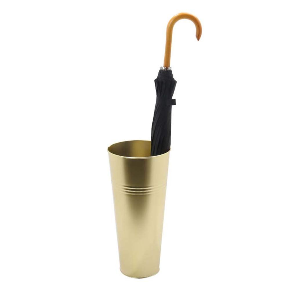 Umbrella Racks WXYZ Golden Wrought Iron Umbrella Stand, Home Entrance Hallway Umbrella Bucket with Drip Tray, Can Be Used for Floral Decoration 47x22cm