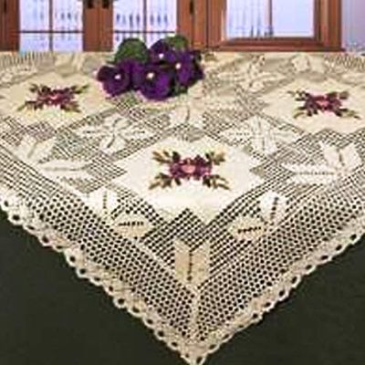 Embroidered or Printed Tablecloth (Flowers 07385)
