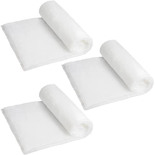 JOYIN Christmas Snow Blanket Roll Soft Thick Artificial Snow Sheets, Cotton Fabric Under The Xmas Tree for Holiday Decor and Winter Displays Christmas Table Decorations (15In x 10Ft, 3 PCS)