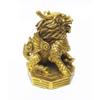 AMTOOCH Feng Shui Kylin Brass Statue Home Decoration a Pair qilin Sculpture Golden Wealth Chi Lin Living Room Office (4" L x 3.6" W x 5.2" H) view 3