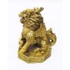 AMTOOCH Feng Shui Kylin Brass Statue Home Decoration a Pair qilin Sculpture Golden Wealth Chi Lin Living Room Office (4" L x 3.6" W x 5.2" H) view 4