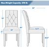 Topeakmart Dining Chairs Button Tufted Padded Kitchen Chairs Tall Back Dining Room Side Chair with Solid Wood Legs, Brown, Set of 2 view 3