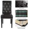 Topeakmart Dining Chairs Button Tufted Padded Kitchen Chairs Tall Back Dining Room Side Chair with Solid Wood Legs, Brown, Set of 2 view 4