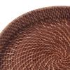 16.9 inch Rattan Tray, Round Wicker Tray with Cut-Out Handles, Woven Serving Tray for Dining/Coffee Table view 4