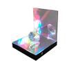 FixtureDisplays Large 3 1/4" (8cm) Polished Faceted Glass Diamond on LED Lighted Mirror Riser Display Platform Glorifier 8x8x8" 21697+21693-FBA view 1