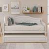 KLMM Twin Daybed with Trundle Bed and Armrest, Space-Saving Wooden Sofa Bed for Bedroom Living Room, No Box Spring Needed (White) view 3
